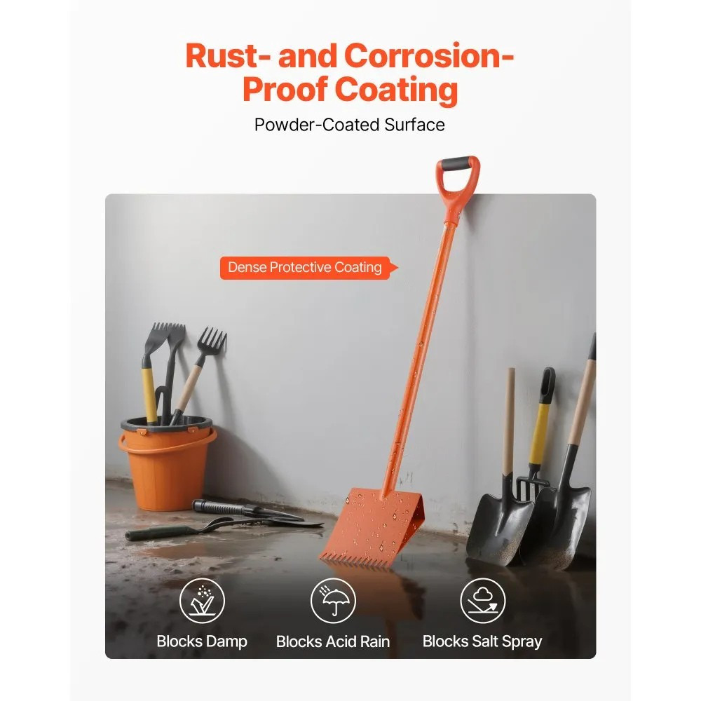 Shingle Shovel 2 Pack, D-Grip Handle Roof Ripper, 45# Steel Serrated Blade, Lightweight 6.39 lbs, Orange