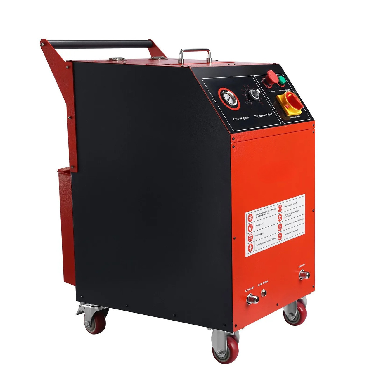 Dry Ice Blasting Machine, 16.5 lbs Capacity, 4 Nozzles, Adjustable Pressure & Ice Volume, 120V