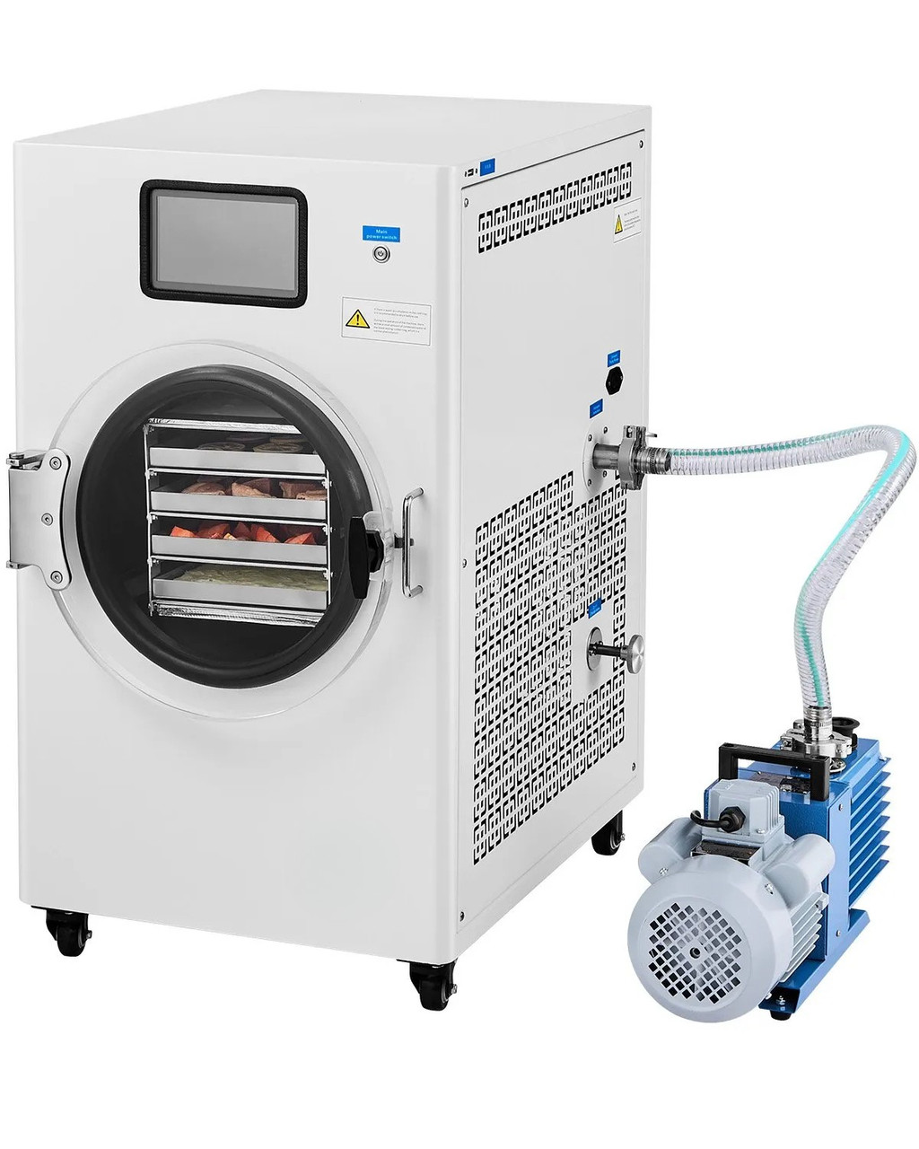 Vacuum Freeze Dryer Machine, 8.8–13.2 lbs/Batch, 4‑Layer Trays, Touch Screen Control, White