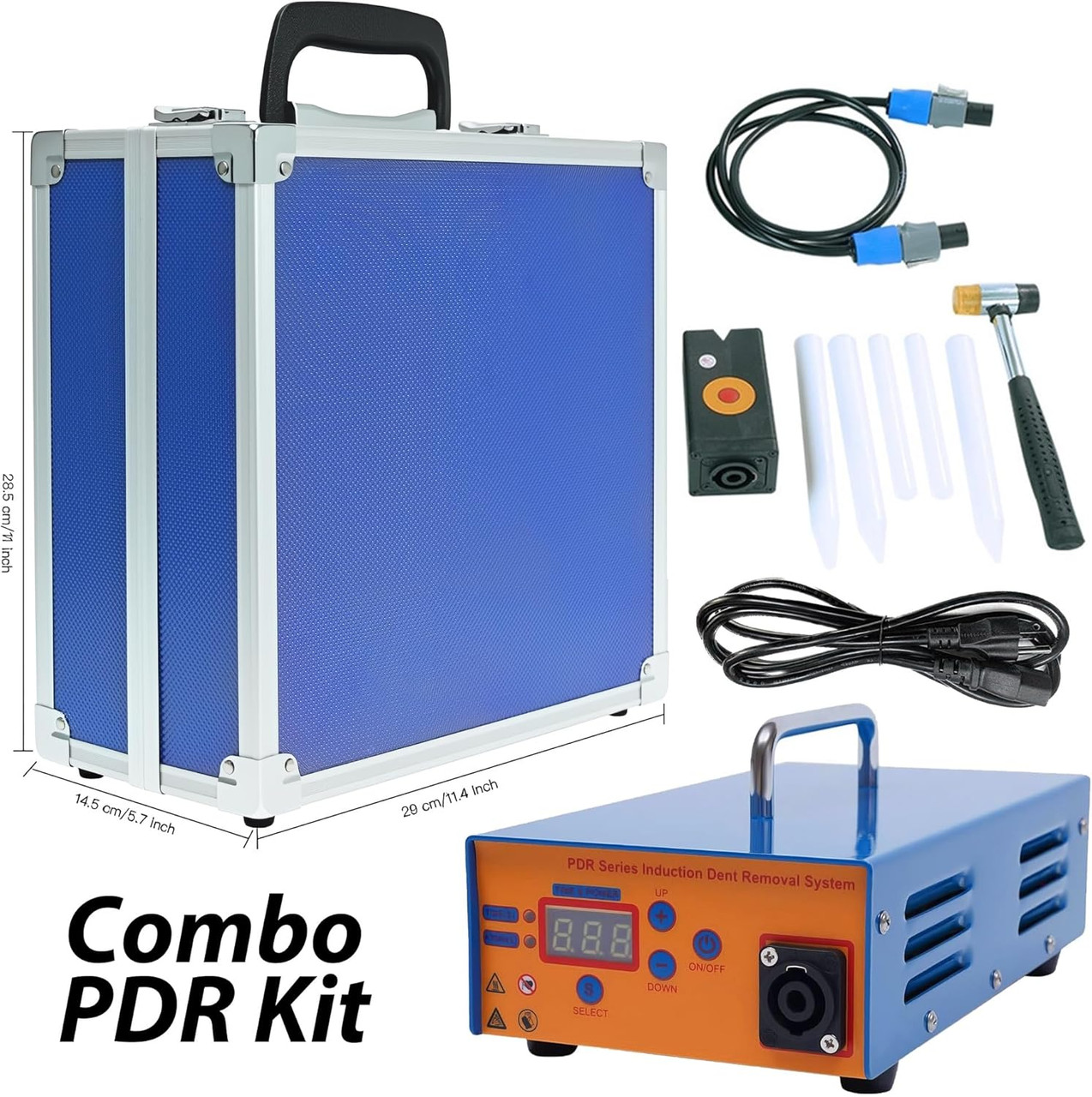 Car Paintless Dent Removal PDR Kit, 1.38KW Induction Heater, Portable Auto Body Repair Tool