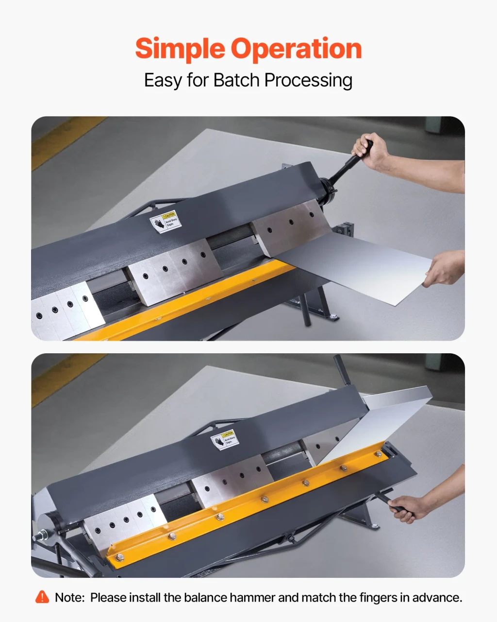 Box and Pan Brake, 48-Inch, 16-Gauge Mild Steel Capacity, 16 Fingers, 0-135° Adjustable