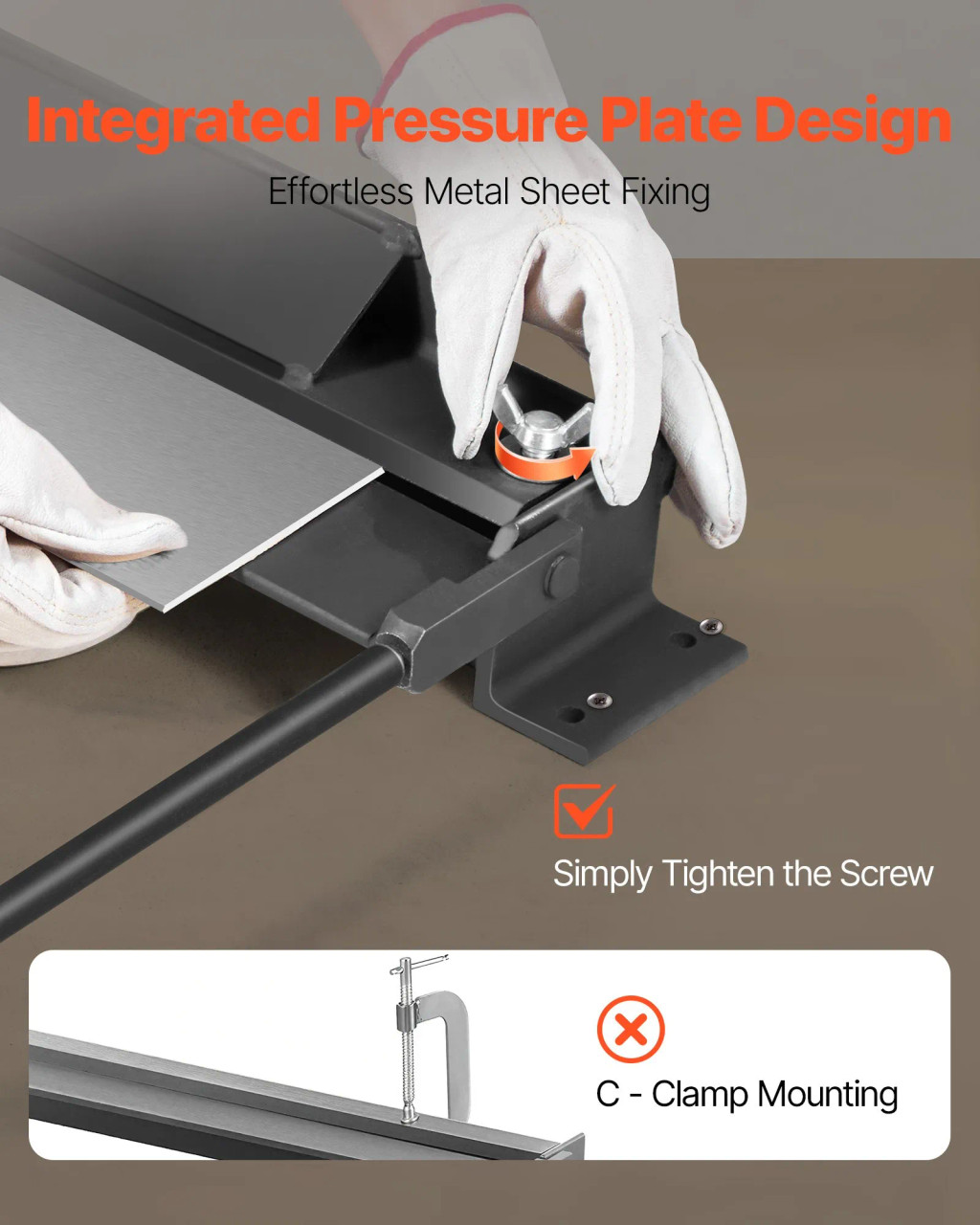 Box and Pan Brake, 30‑Inch, 18‑Gauge Mild Steel Capacity, 0–135° Adjustable