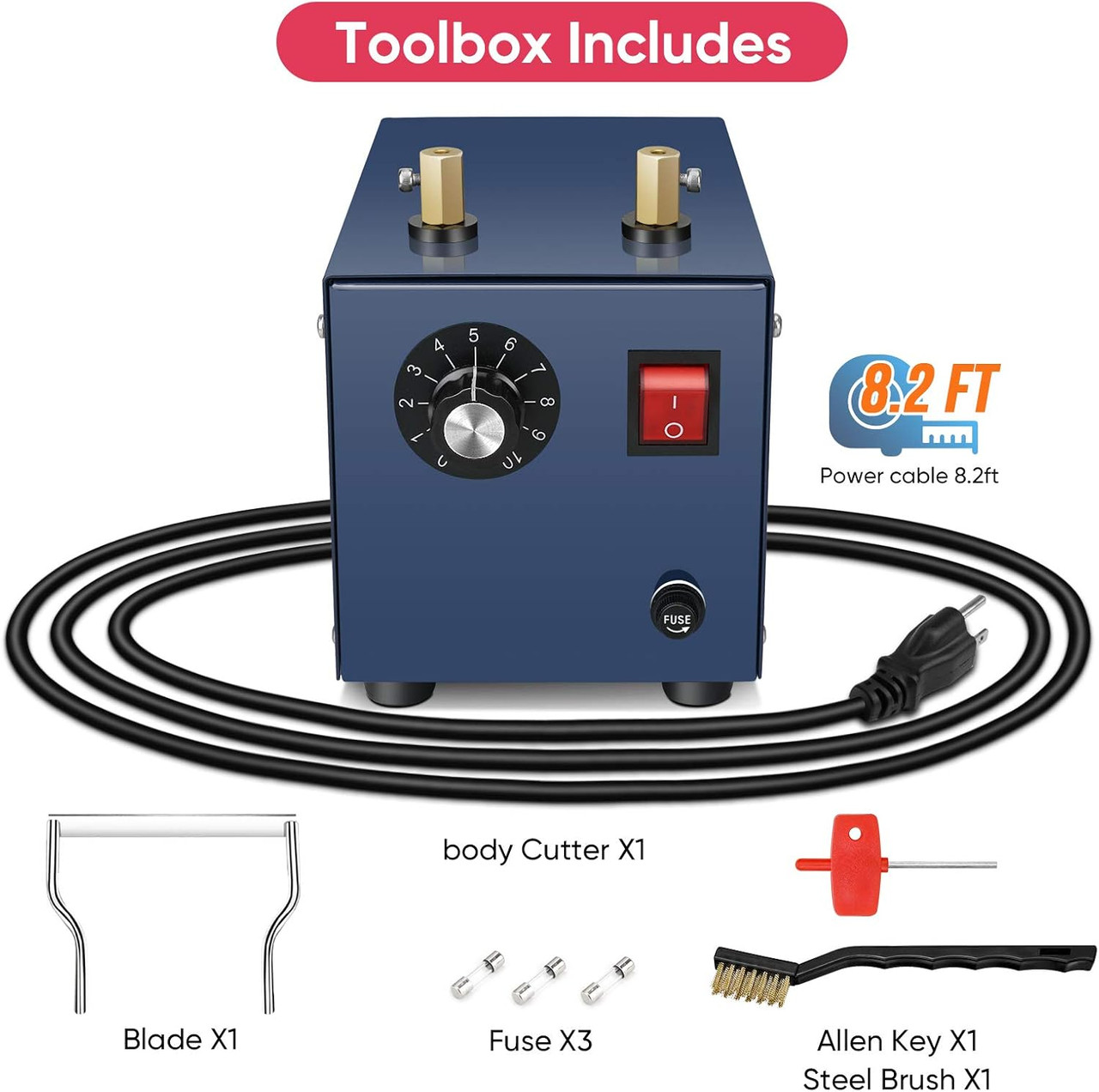 Electric Rope Cutter, 160W Adjustable Hot Knife Thermal Blade, Bench‑Mount Cutting Tool Kit (RM‑025)