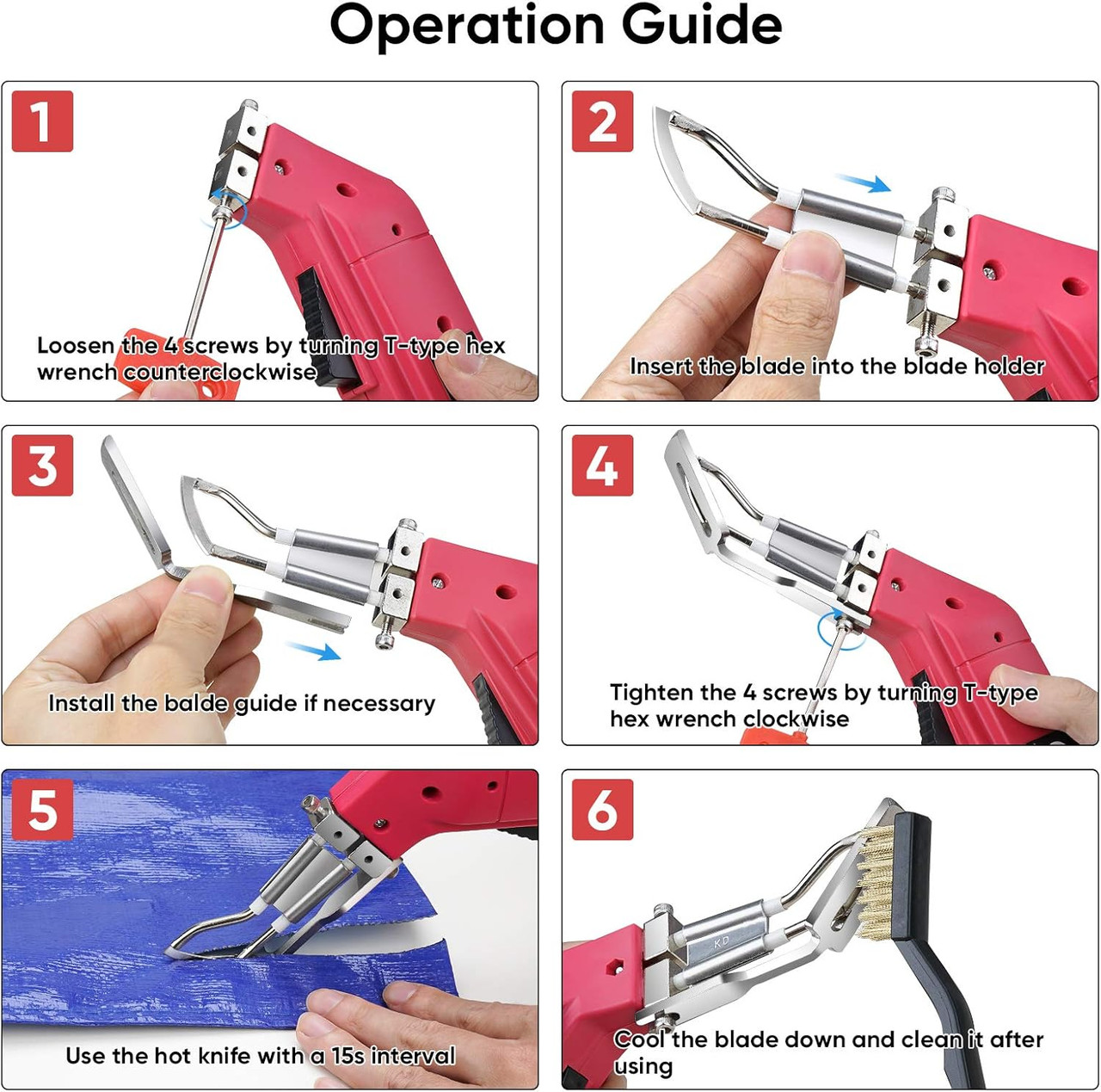 Fabric & Rope Cutter, 60W Adjustable Hot Knife, Cutting Tool Kit (RM‑017)