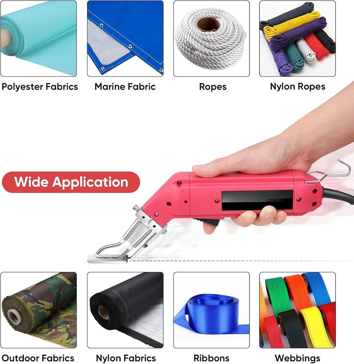 Fabric & Rope Cutter, 60W Adjustable Hot Knife, Cutting Tool Kit (RM‑017)