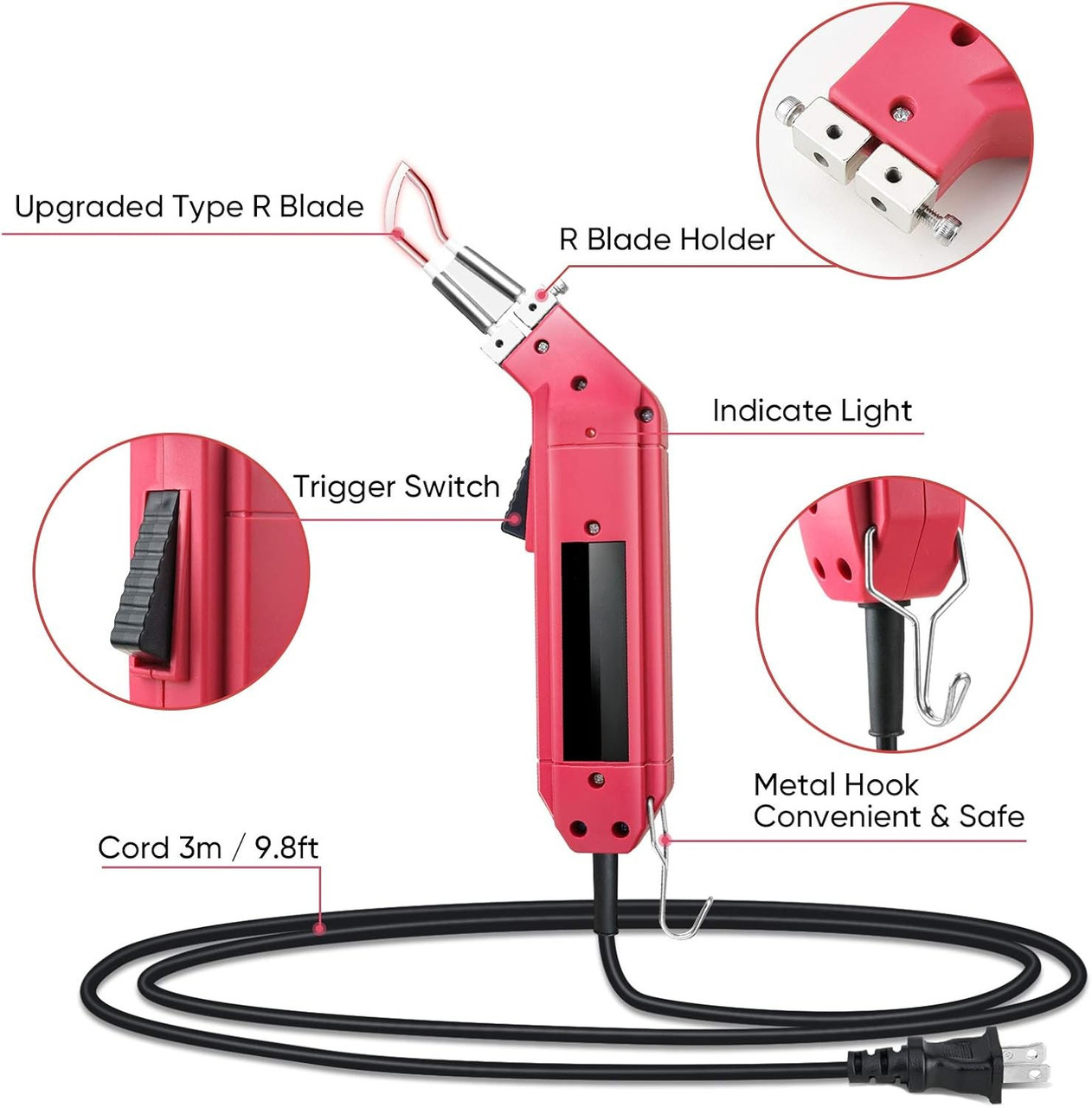 Fabric & Rope Cutter, 60W Adjustable Hot Knife, Cutting Tool Kit (RM‑017)
