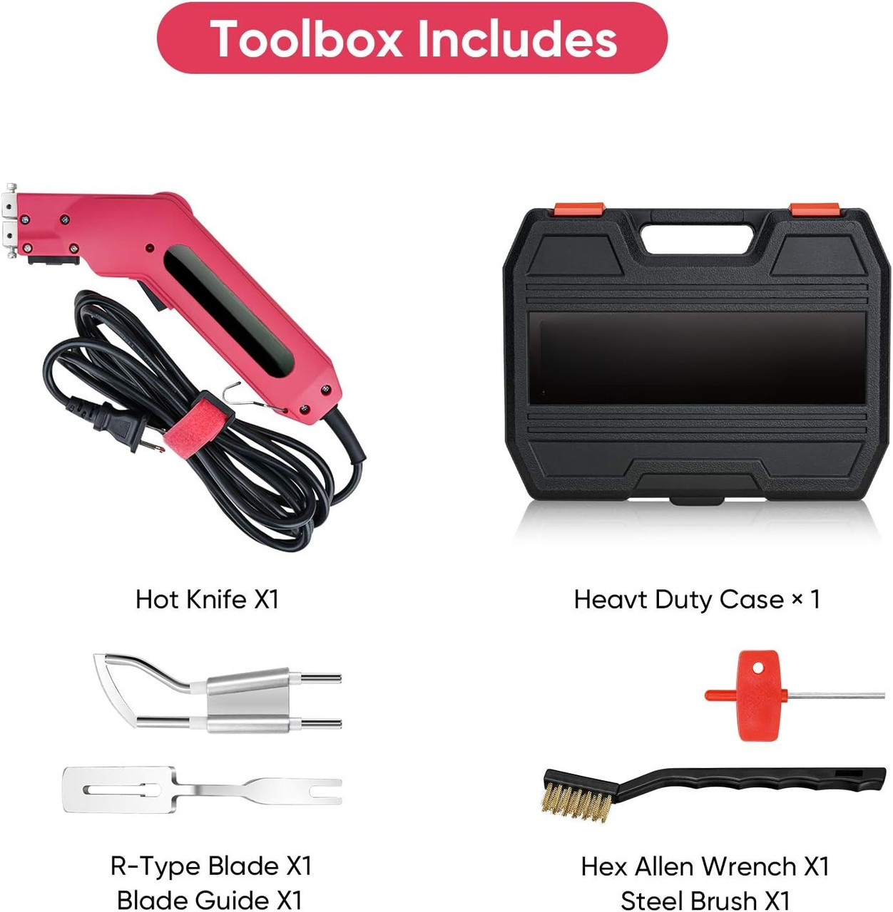 Fabric & Rope Cutter, 100W Adjustable Hot Knife, Cutting Tool Kit (RM‑014)