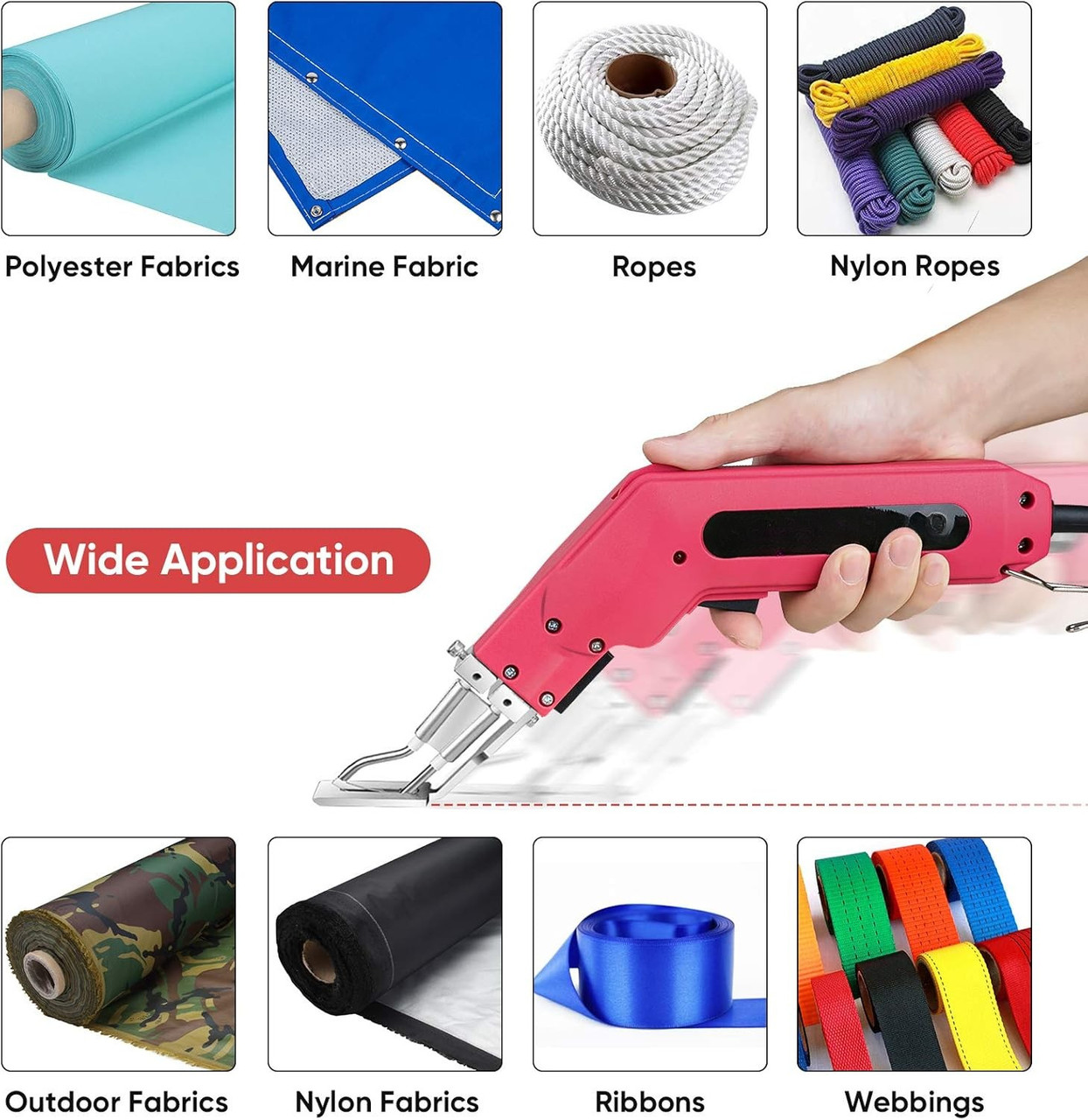 Fabric & Rope Cutter, 100W Adjustable Hot Knife, Cutting Tool Kit (RM‑014)