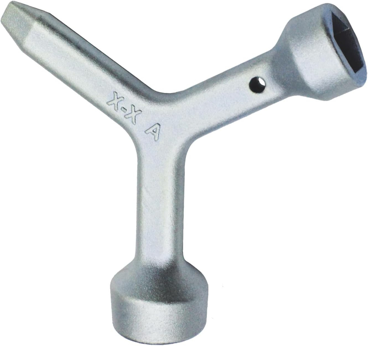 Meter Curb Box Key MKF2, Pentagonal Wrench for Water & Electric Meter Lids (Silver, 1 Pc)