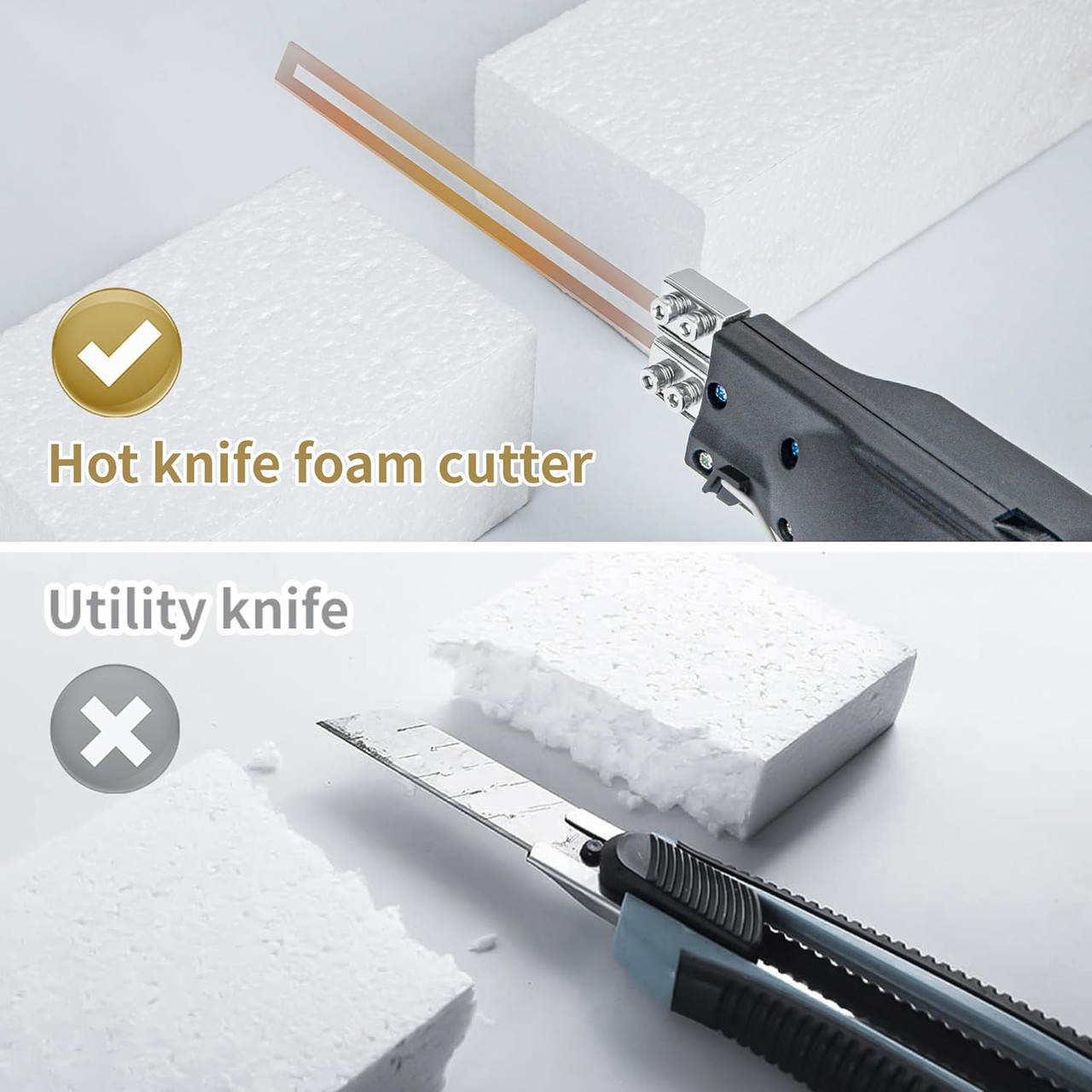Hot Knife Foam Cutter, 190W Adjustable, 4 Blades + Safety Stand (KD-5)
