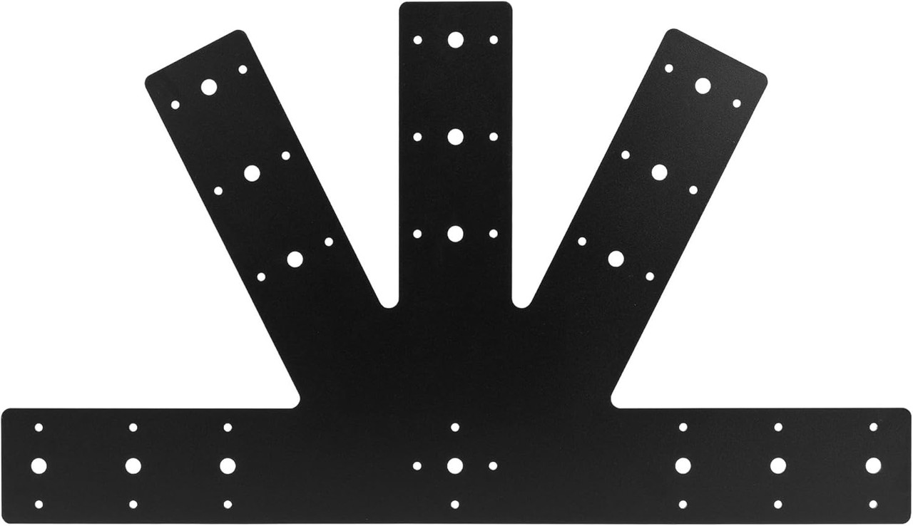 24.0"x13.5" Powder Coated 6:12 Pitch Gable Bracket (1 pc). Heavy Duty 3mm Structure Steel for Decorative Gable Plate, Cedar Gable Bracket, Steel Truss Base Fan for Truss Roof Plate, Pergola