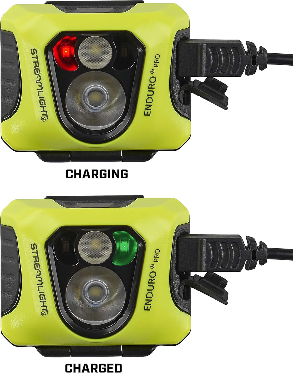Streamlight Enduro Pro USB Rechargeable 200 Lumen Headlamp - Spot and Flood Beam, Includes USB Cable and Elastic Head Strap - Yellow