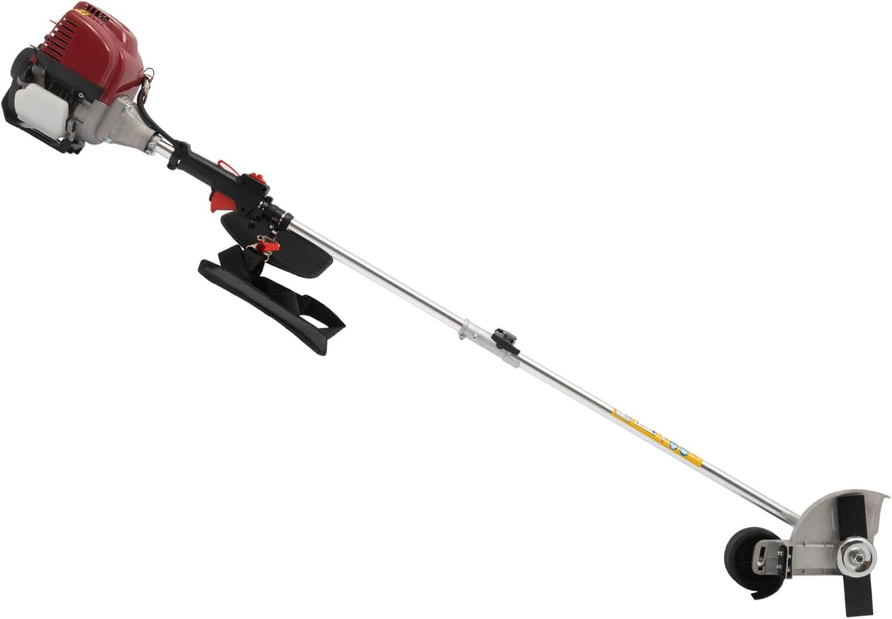Gas Powered Edger Weed Eater 35.88CC 2 Blade Heads, 4 Stroke Cordless Lawn Edger Gas String Trimmer with Handle & Shoulder Strap for Garden