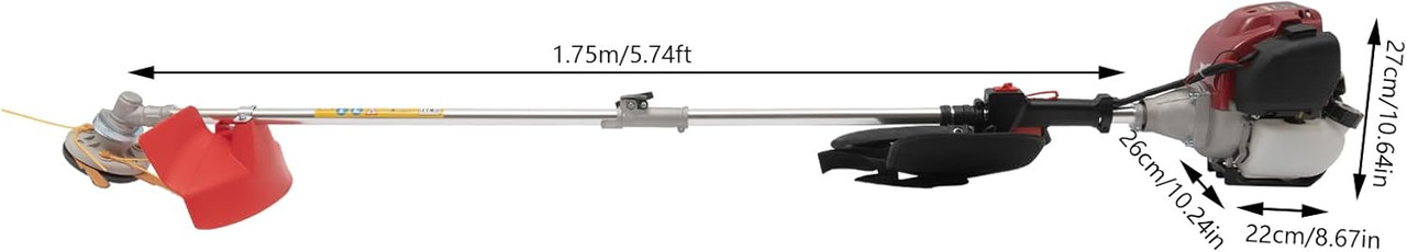 Gas Powered Edger Weed Eater 35.88CC 2 Blade Heads, 4 Stroke Cordless Lawn Edger Gas String Trimmer with Handle & Shoulder Strap for Garden