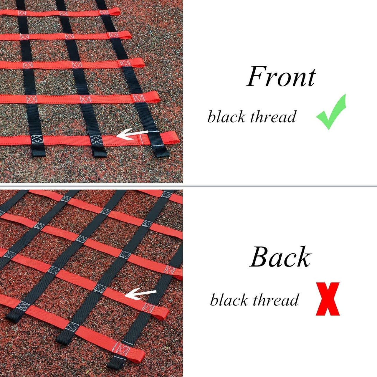 Red Polyester Climbing Cargo Net - 45 ft Heavy-Duty Playground & Ninja Obstacle Accessory