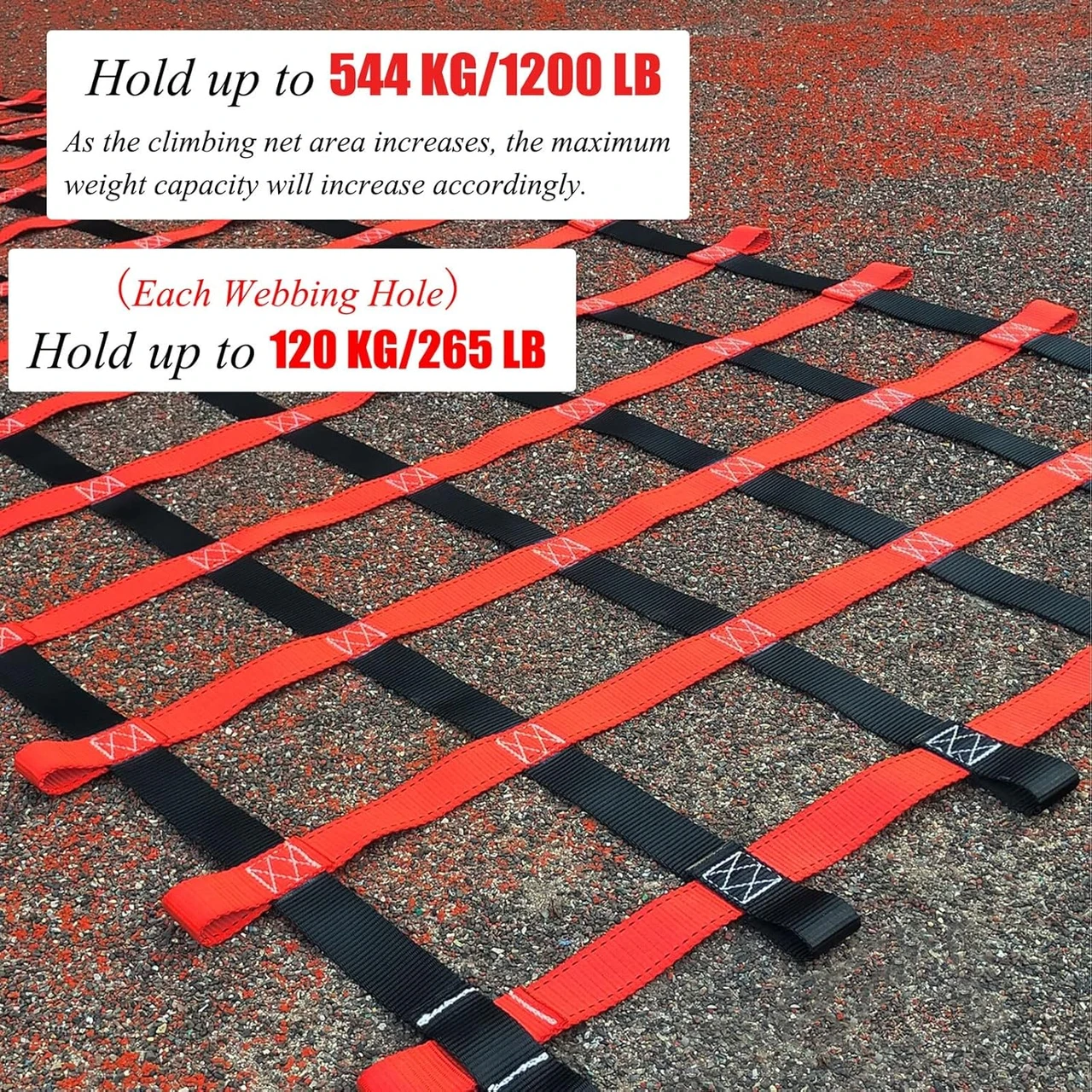 Climbing Cargo Net - 612 ft Heavy-Duty Playground & Ninja Obstacle Accessory