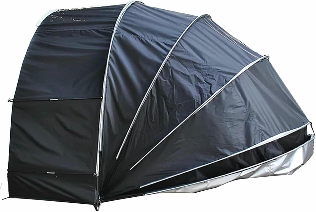 Portable Motorcycle Shed Tent - Waterproof Semispiral Shell Cover for Outdoor Bike Protection