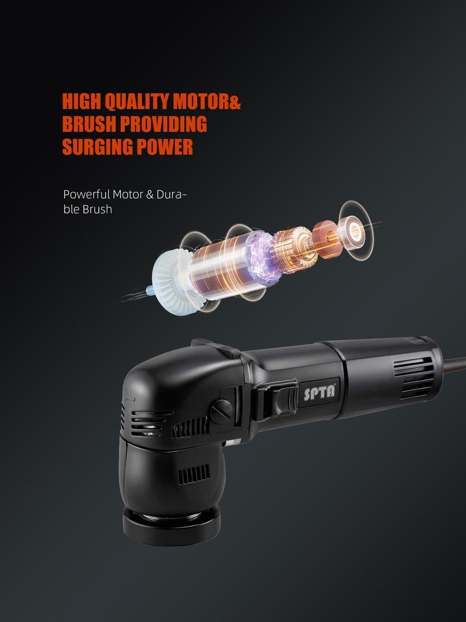 Mini Orbital Polisher - 3 Inch 10mm/780W Variable Speed Dual Action With Polishing Pads, Sanding Discs, Pad Conditioning Brush
