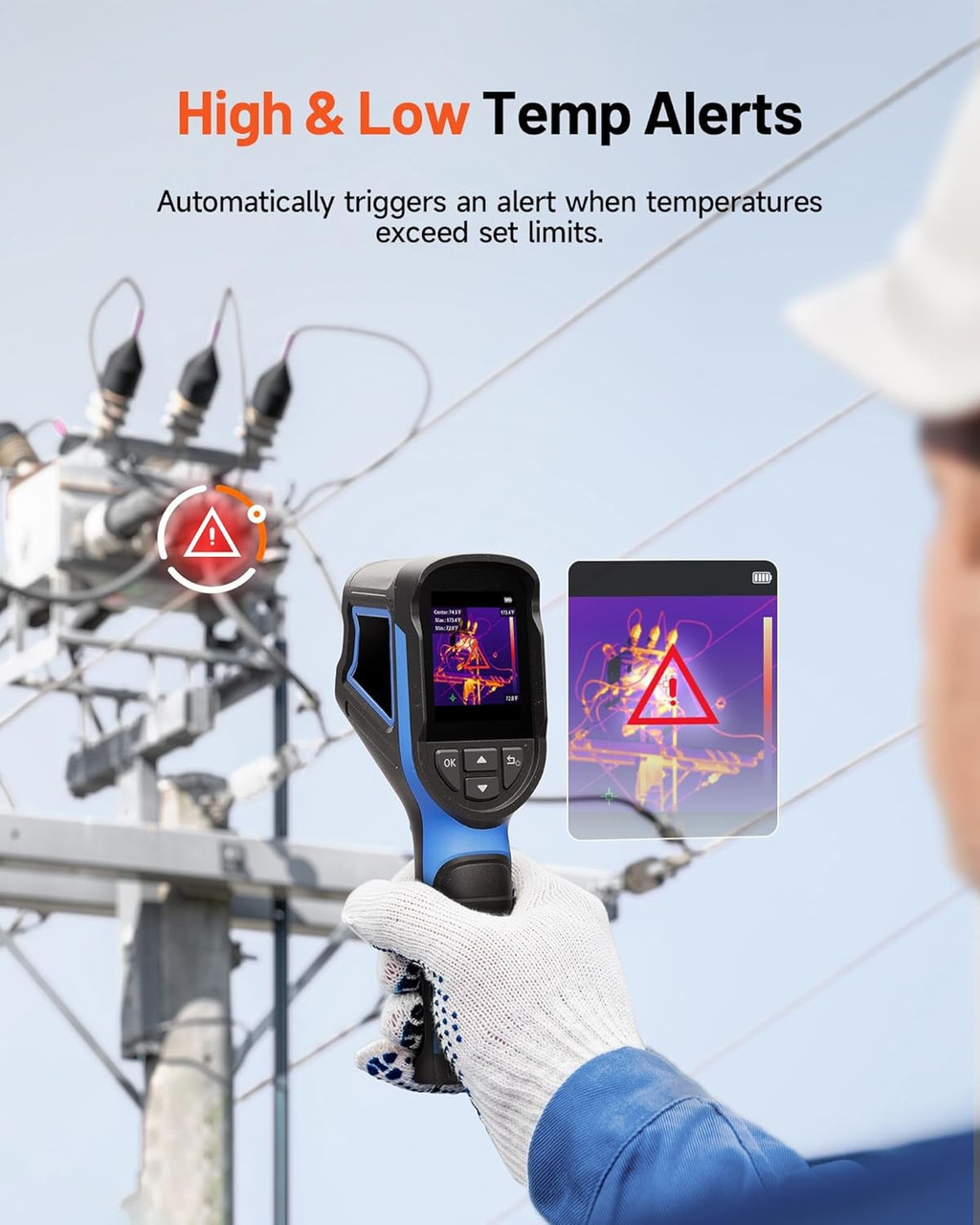 Mini Thermal Imaging Camera – TC004, 240×240 TISR Resolution, 15‑Hour Battery