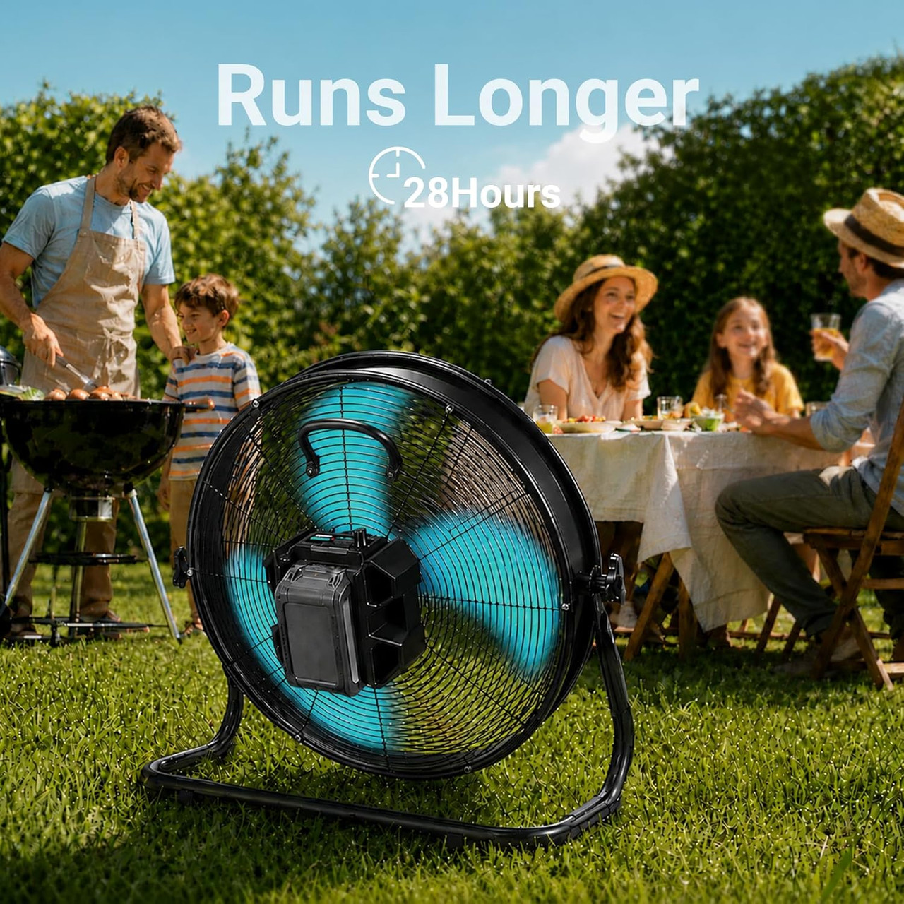 18" Brushless Cordless Floor Fan Compitable with Makita 18V Battery(Tool Only), 2500 CFM Quiet Industrial Fan with AC Adapter, 5 Speeds 360°Tilt Portable Metal Shop Fan for Garage Jobsite Camping
