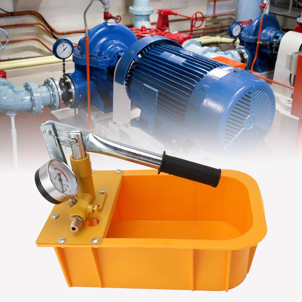 Hydrostatic Test Pump, Manual Water Pressure Test Pump Kit with Gauge, 2.5MPa/362PSI Pipe Leak Detector for Plumbing, Heating, Irrigation, and Pressure Vessel Testing