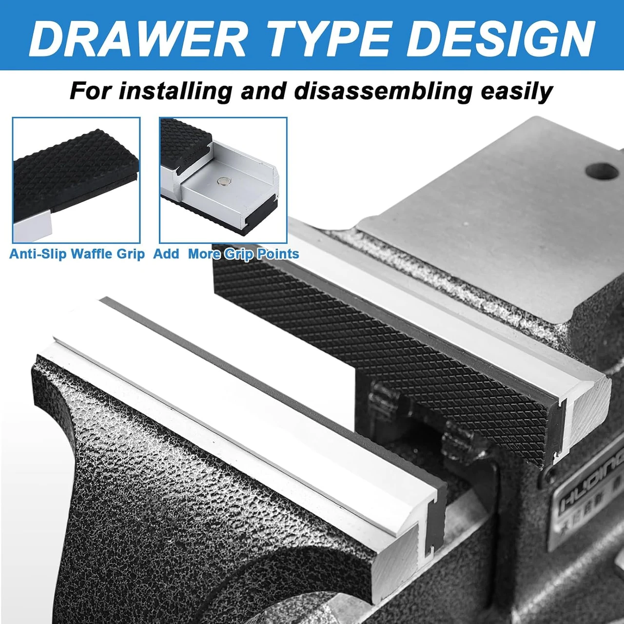 3‑Pair 4" Magnetic Vise Jaw Pads – Aluminum Soft Jaws (6‑Piece Set)