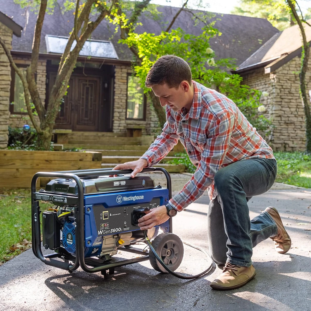 Westinghouse WGen3600c 4650 Peak Watt Portable Generator, RV Ready 30A, CO Sensor