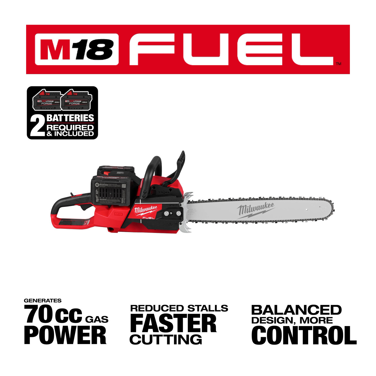 Milwaukee M18 FUEL™ 20" Dual Battery Chainsaw Kit 2827-22