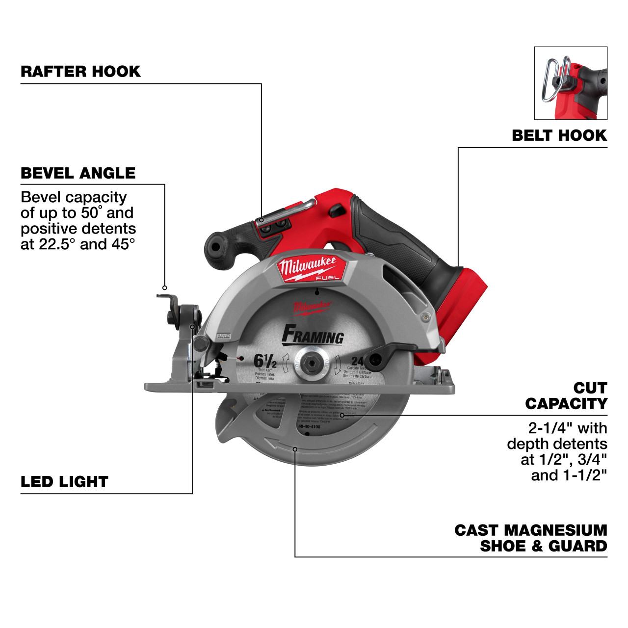 Milwaukee M18 FUEL™ 6-1/2" Circular Saw (Tool Only) 2833-20