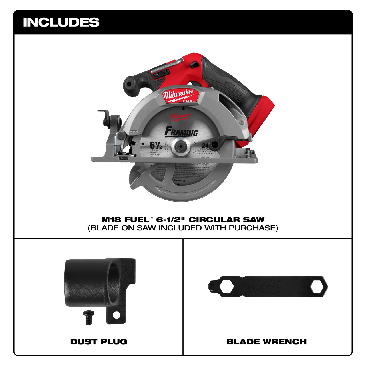Milwaukee M18 FUEL™ 6-1/2" Circular Saw (Tool Only) 2833-20