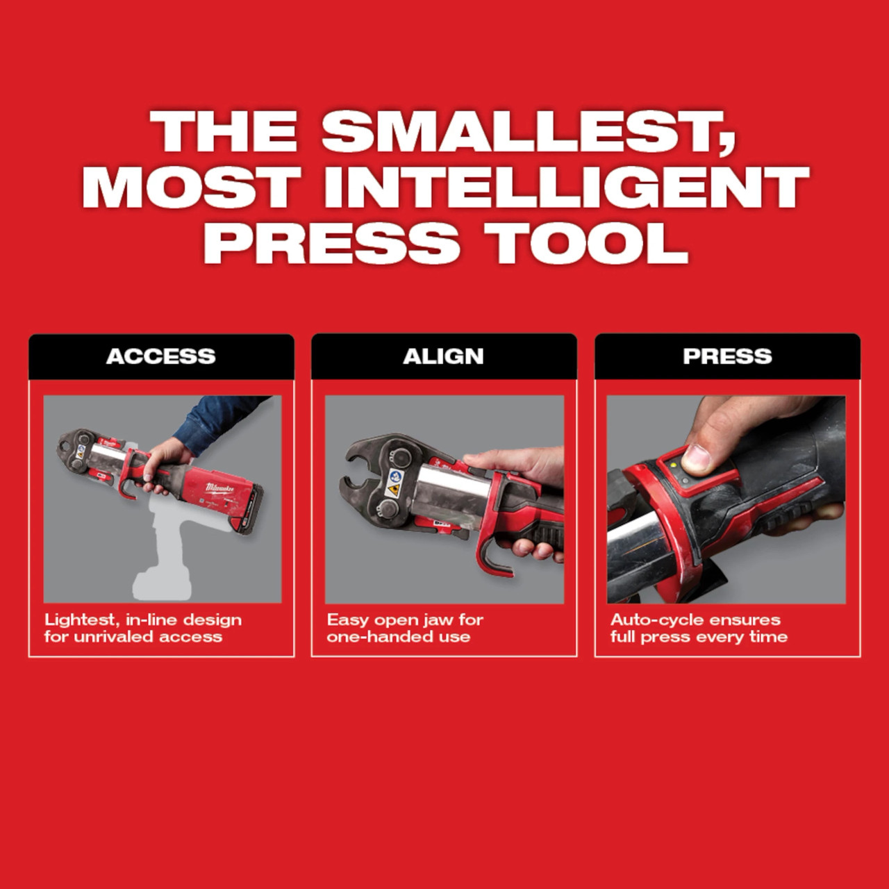 Milwaukee M18™ FORCE LOGIC™ Press Tool Kit w/ ONE-KEY™ with 1/4"-7/8" Streamline™ ACR Jaws 2922-22M