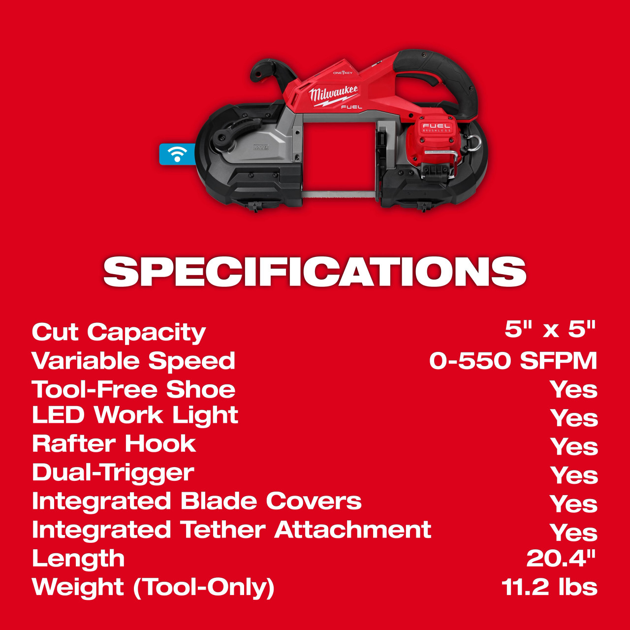 Milwaukee M18 FUEL™ Deep Cut Dual Trigger Band Saw w/ ONE-KEY™ 2929S-20