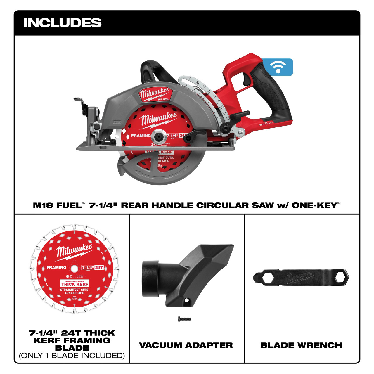 Milwaukee M18 FUEL™ 7-1/4" Rear Handle Circular Saw w/ONE-KEY ™ 2931-20
