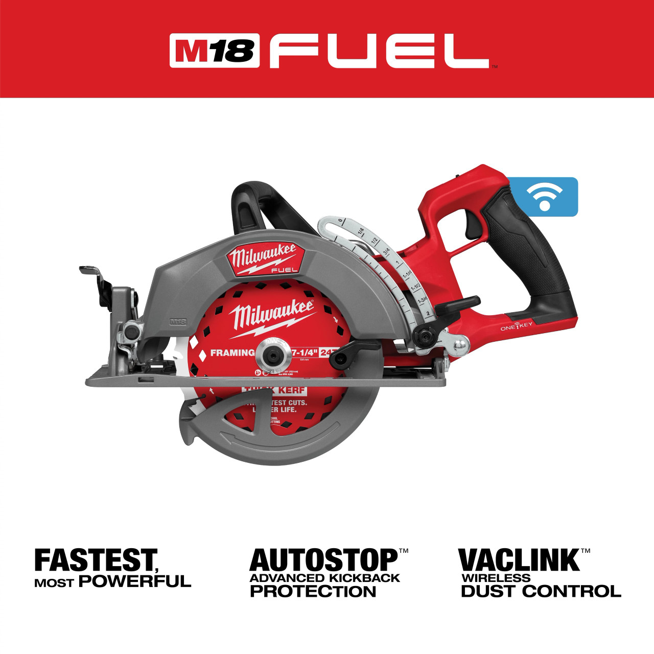 Milwaukee M18 FUEL™ 7-1/4" Rear Handle Circular Saw w/ONE-KEY ™ 2931-20