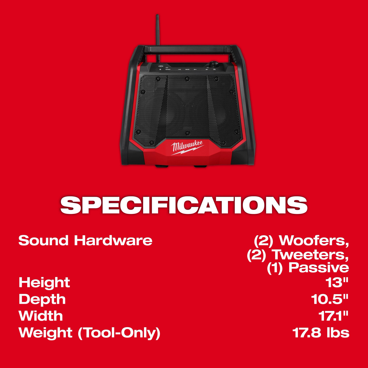 Milwaukee M18 BLUETOOTH® JOBSITE RADIO + CHARGER 2956-20