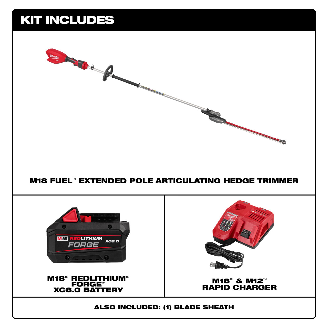Milwaukee M18 FUEL™ Extended Pole Articulating Hedge Trimmer Kit 3035-21