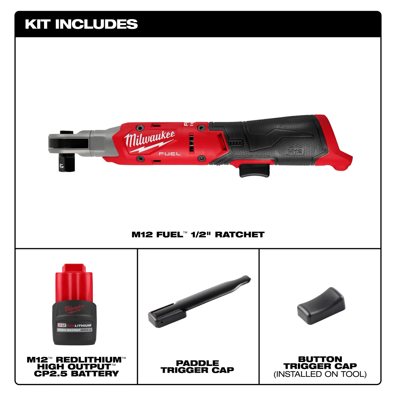 Milwaukee M12 FUEL™ 1/2" Ratchet Kit 3054-21