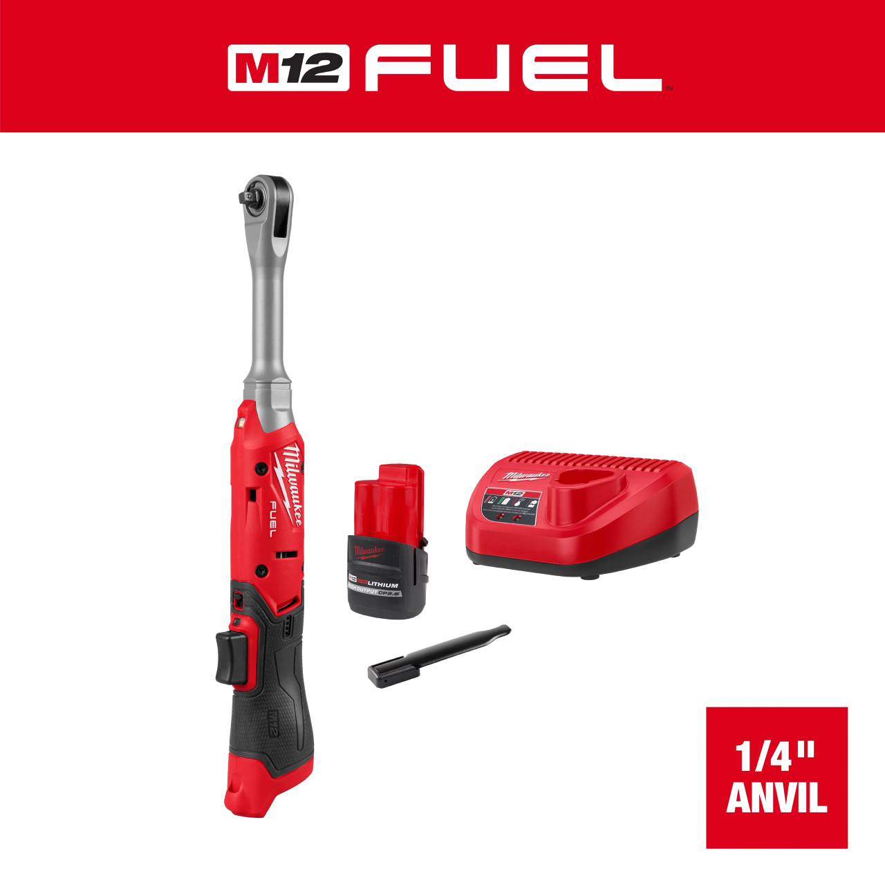 Milwaukee M12 FUEL™ 1/4" Extended Reach Ratchet Kit 3058-21