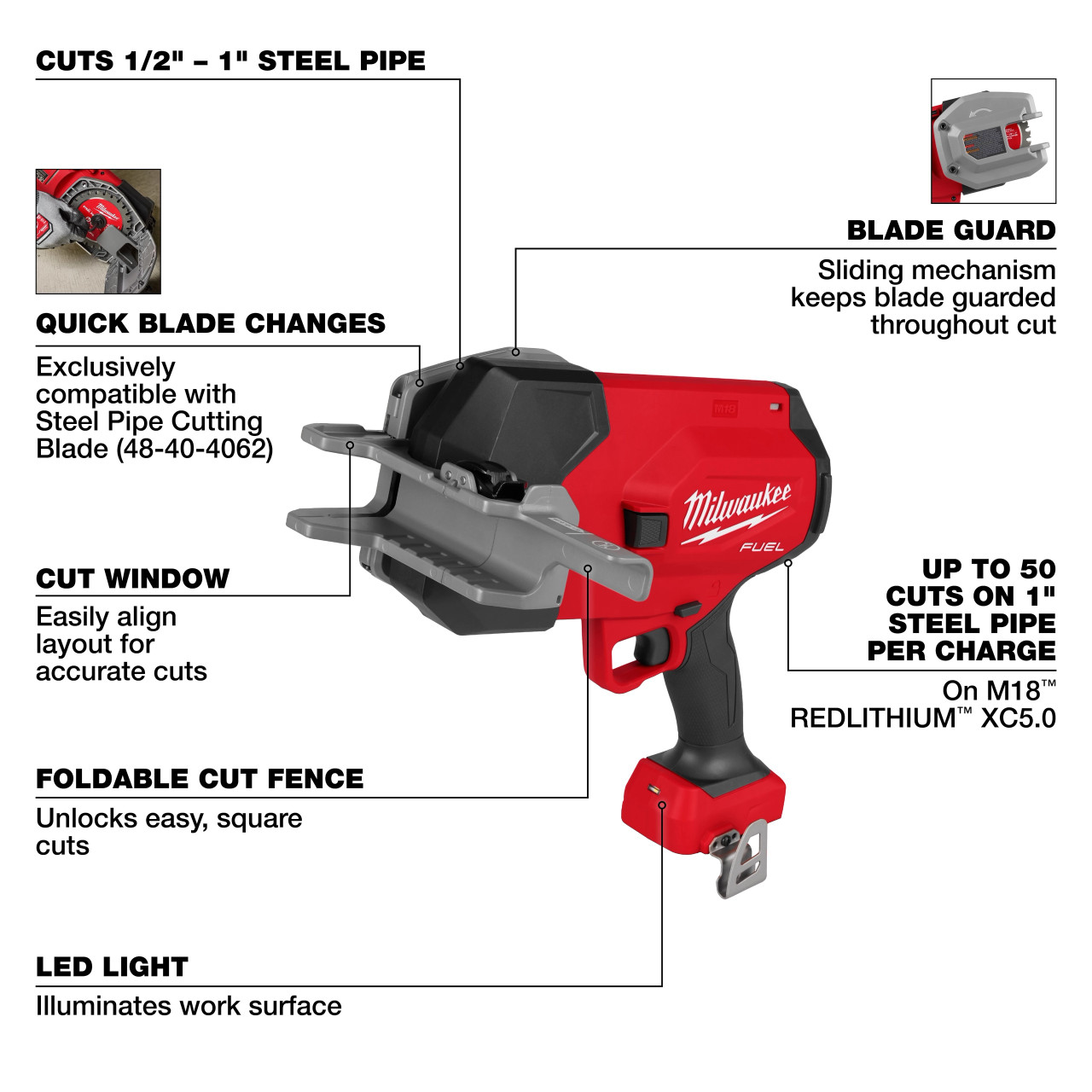 Milwaukee M18 FUEL™ ½”-1” Steel Pipe Cutter 3469-20