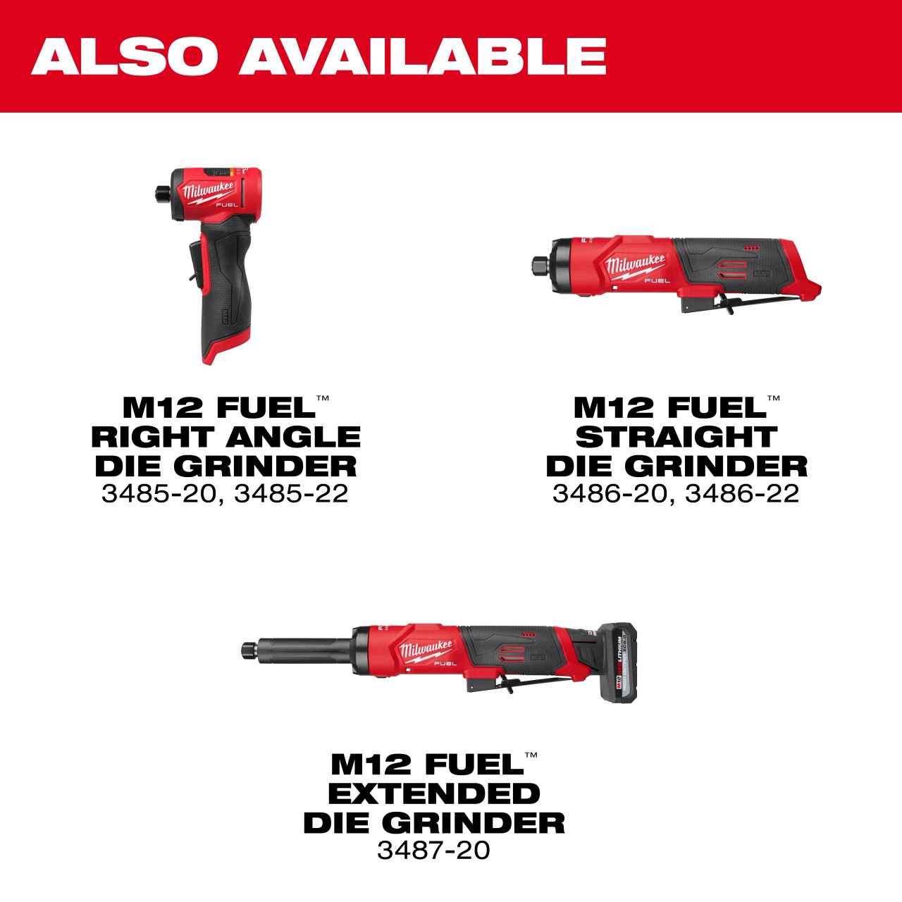 Milwaukee M12™ FUEL™ 1/4" Straight Die Grinder 3486-20