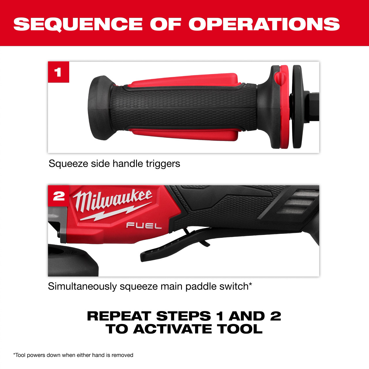 Milwaukee M18 FUEL™ 4 1/2" - 6" Dual Trigger Braking Grinder, Paddle Switch w/ ONE KEY™ 3676-20