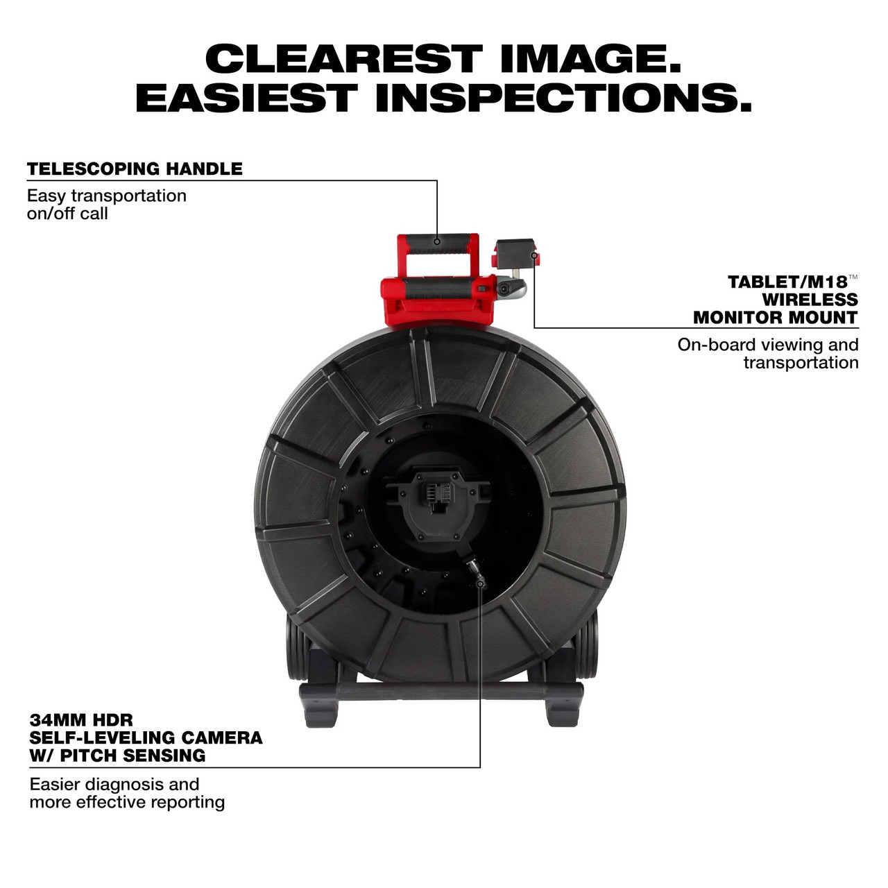 Milwaukee 325’ Stiff Modular Pipeline Inspection Reel 3976-20
