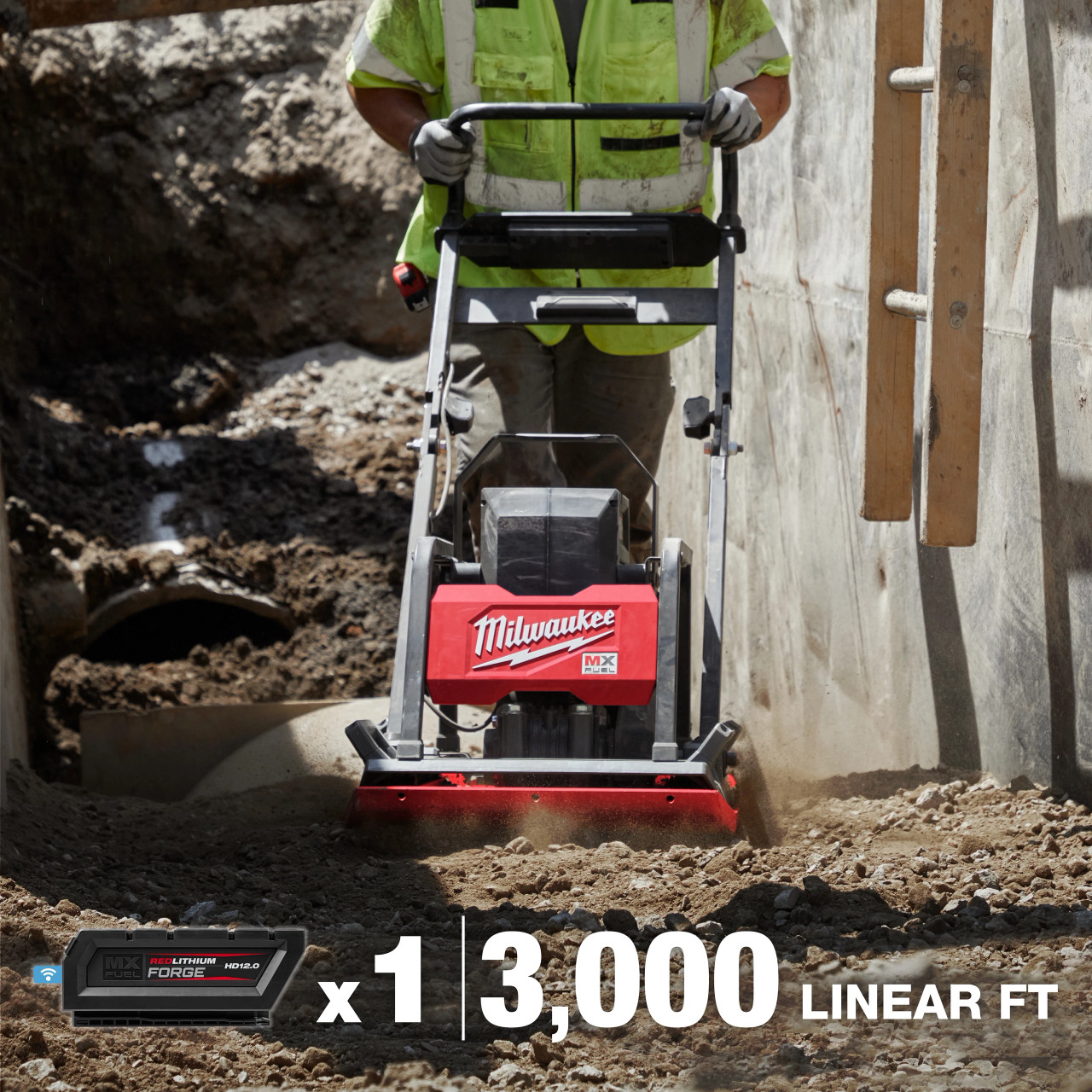 Milwaukee MX FUEL™ 20" Plate Compactor Kit MXF220-2HD
