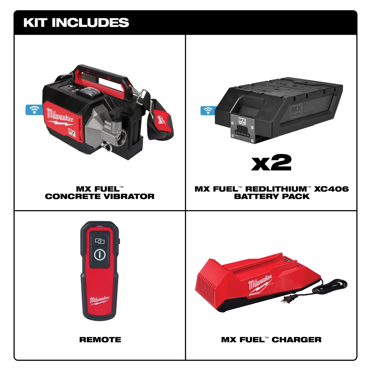 Milwaukee MX FUEL™ Concrete Vibrator Kit MXF370-2XC