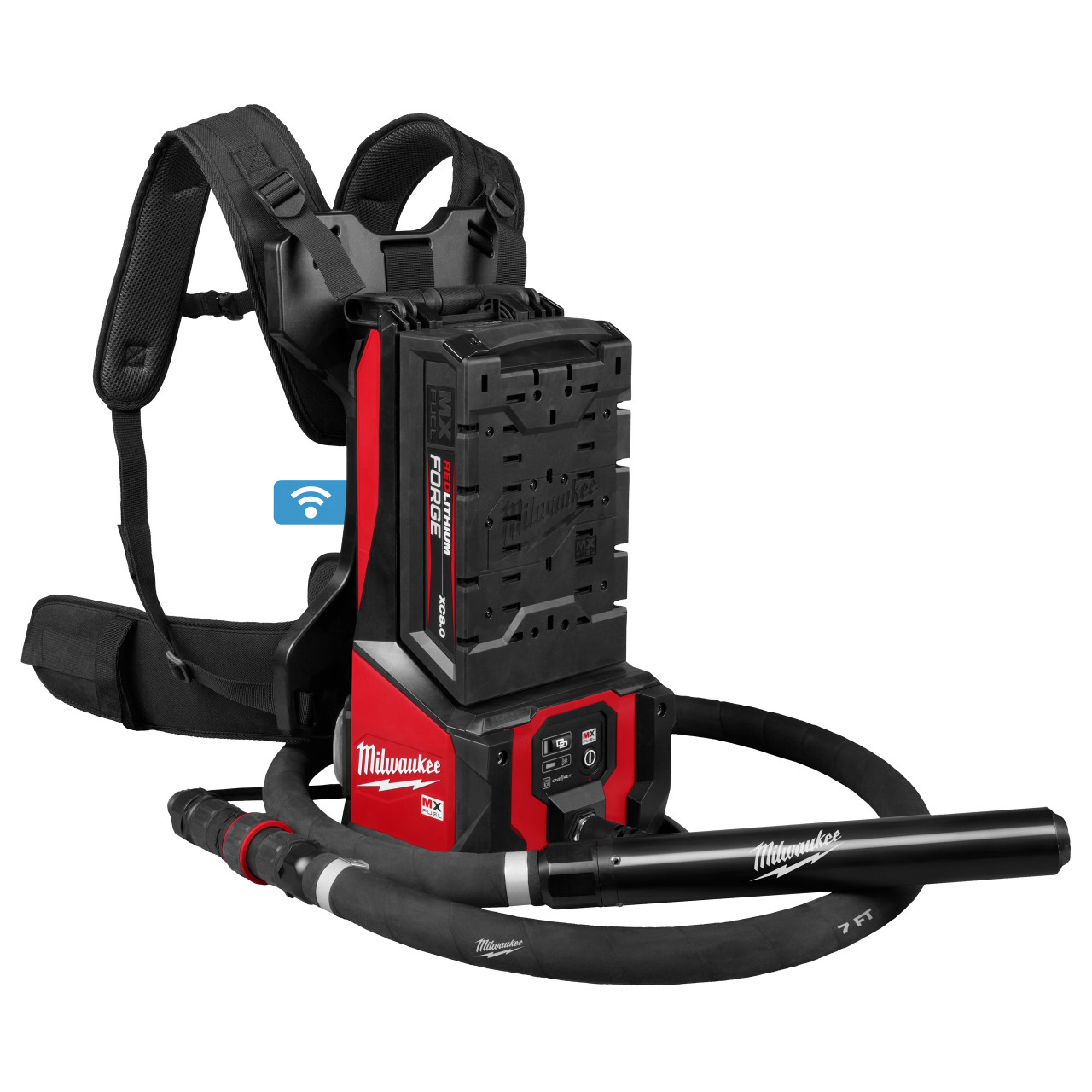 Milwaukee MX FUEL™ Backpack High Cycle Concrete Vibrator Kit w/ 7' Whip / 1.75" Head MXF372-2XCB