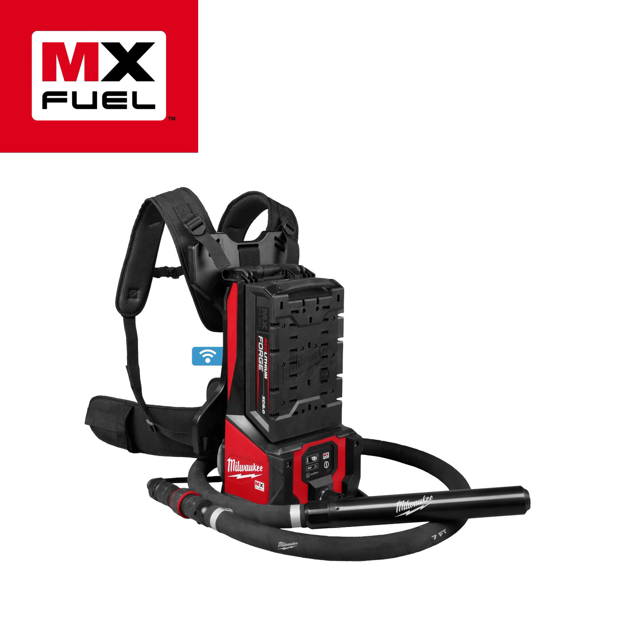 Milwaukee MX FUEL™ Backpack High Cycle Concrete Vibrator Kit w/ 7' Whip / 1.75" Head MXF372-2XCB