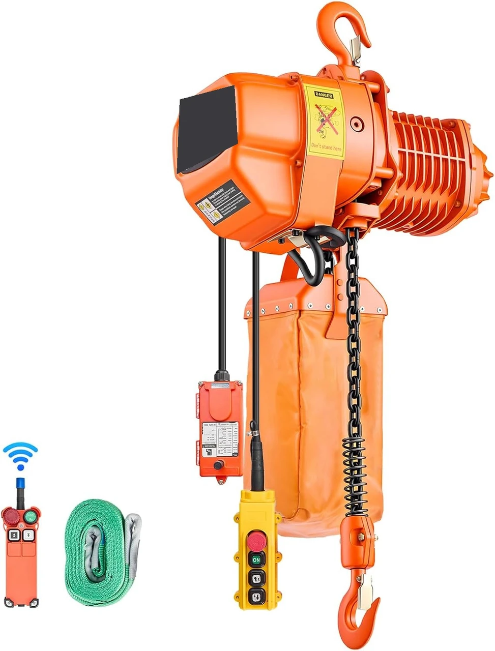 Quality Import Electric Chain Hoist 1100 lbs, 20 ft Lift, 480V Three Phase, Dual Speed, 15 ft Wired & 328 ft Wireless Remote - image 8