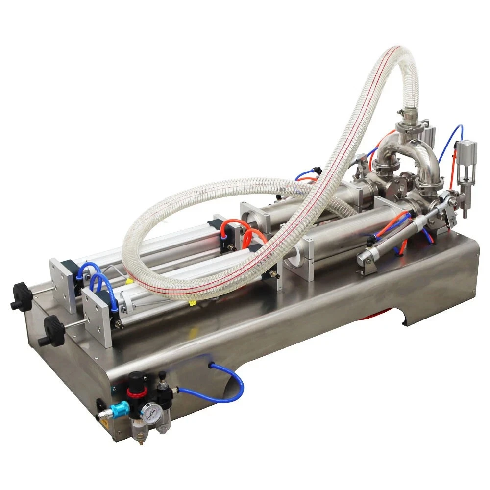 Double head pneumatic paste and liquid filling machine