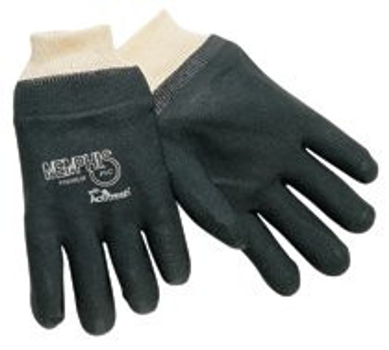 DOUBLE-DIPPED PVC BLACKGLOVES ROUGH FINISH 127-6100S