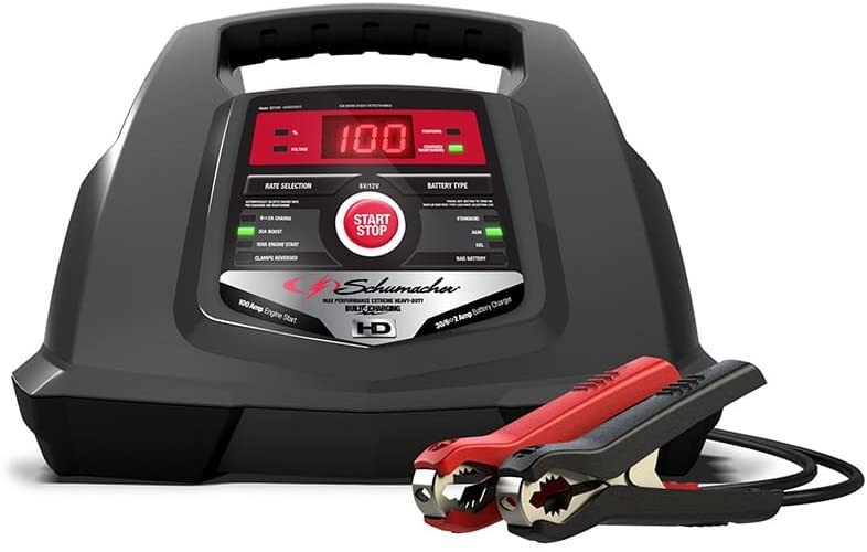 Schumacher Electric 6A Car Battery Charger and 100A Engine Starter, 5-in-1 Solution, Maintainer, 30A Boost, for 6V/12V Power Sport, Automotive, and Marine Batteries